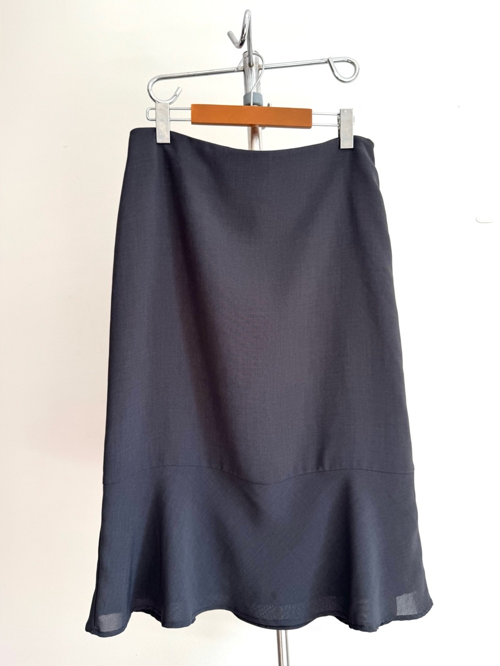 Vintage 90s/Y2K Minimalist JACOB Grey Panelled Trumpet Flared Midi Skirt